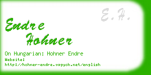 endre hohner business card